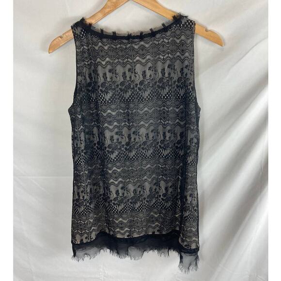 CABI Emily Lace Overlay Tie Bow Neckline Tank Blouse #552 Size Small - Picture 7 of 8